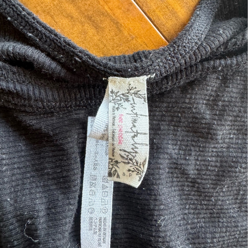 Free People Intimately Black Ribbed Flowy Tank - Picture 2 of 4